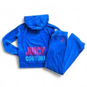 Royal Blue Juicy Couture Velour Tracksuit Girls Size Medium